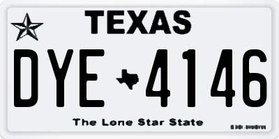 TX license plate DYE4146
