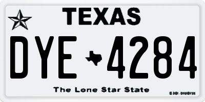 TX license plate DYE4284