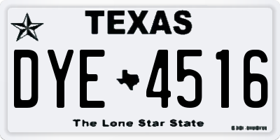 TX license plate DYE4516