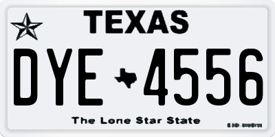 TX license plate DYE4556