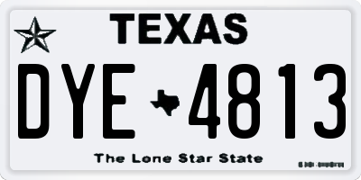 TX license plate DYE4813