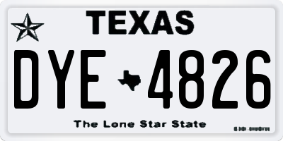 TX license plate DYE4826
