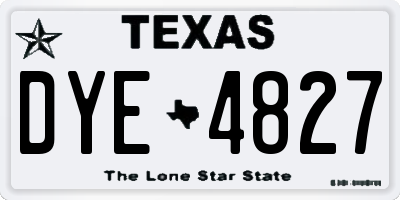 TX license plate DYE4827