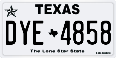 TX license plate DYE4858