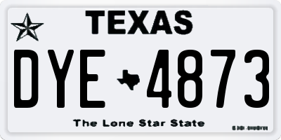 TX license plate DYE4873