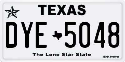 TX license plate DYE5048