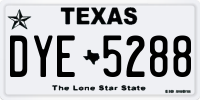 TX license plate DYE5288