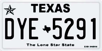 TX license plate DYE5291