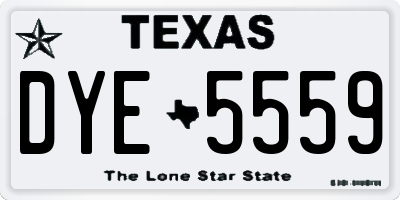 TX license plate DYE5559