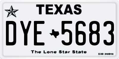 TX license plate DYE5683