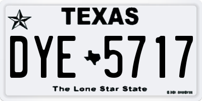 TX license plate DYE5717