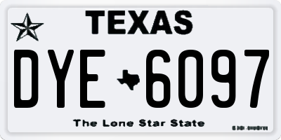 TX license plate DYE6097