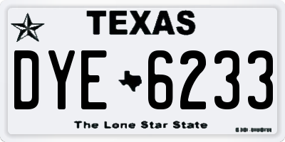 TX license plate DYE6233