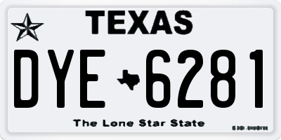 TX license plate DYE6281