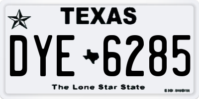 TX license plate DYE6285