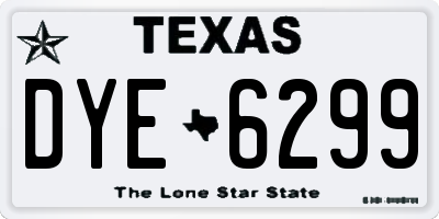 TX license plate DYE6299