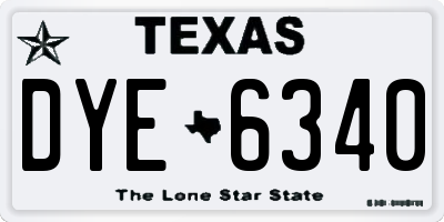 TX license plate DYE6340