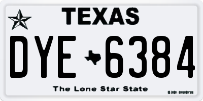 TX license plate DYE6384