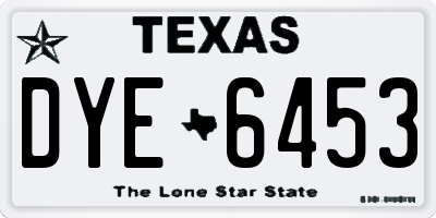 TX license plate DYE6453