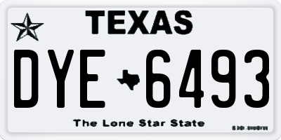 TX license plate DYE6493
