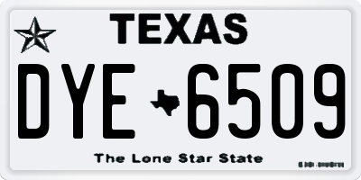 TX license plate DYE6509