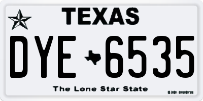 TX license plate DYE6535