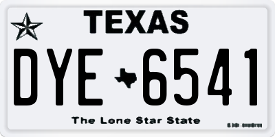 TX license plate DYE6541