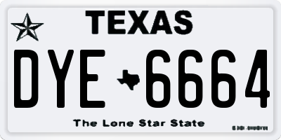 TX license plate DYE6664
