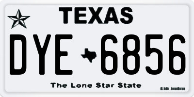 TX license plate DYE6856