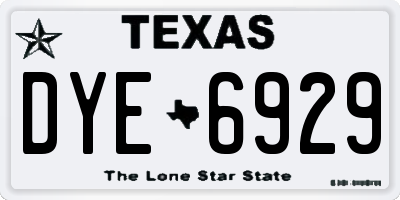 TX license plate DYE6929