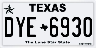 TX license plate DYE6930