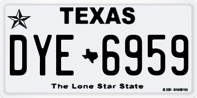 TX license plate DYE6959