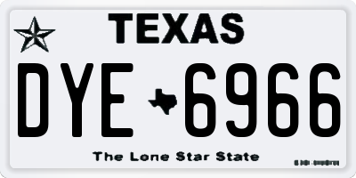 TX license plate DYE6966