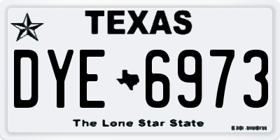 TX license plate DYE6973