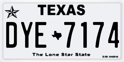 TX license plate DYE7174