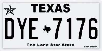 TX license plate DYE7176