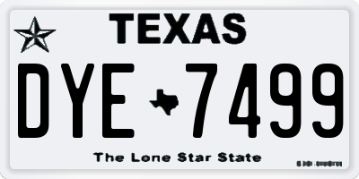 TX license plate DYE7499