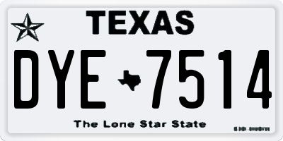 TX license plate DYE7514