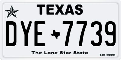 TX license plate DYE7739