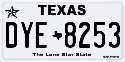 TX license plate DYE8253