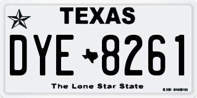 TX license plate DYE8261