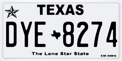 TX license plate DYE8274