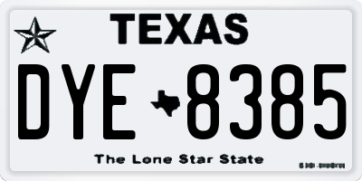 TX license plate DYE8385