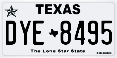 TX license plate DYE8495