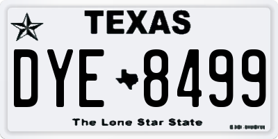 TX license plate DYE8499