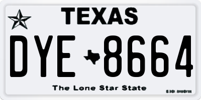 TX license plate DYE8664