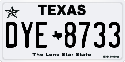TX license plate DYE8733