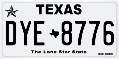 TX license plate DYE8776