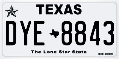 TX license plate DYE8843