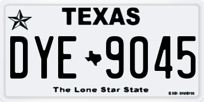 TX license plate DYE9045